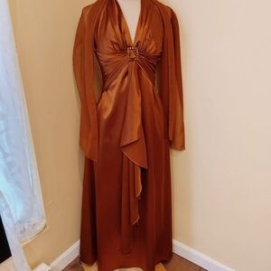 Aspeed USA Satin‎ Open-Back Knotted High Slit Prom, Wedding Formal Dress …